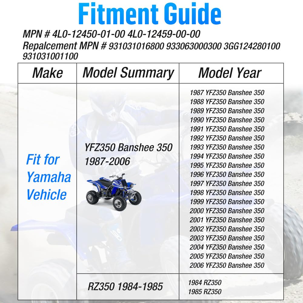 Mabutignti Kit engranaje impulsor cojinete junta de bomba de agua para Yamaha YFZ350 Banshee 350