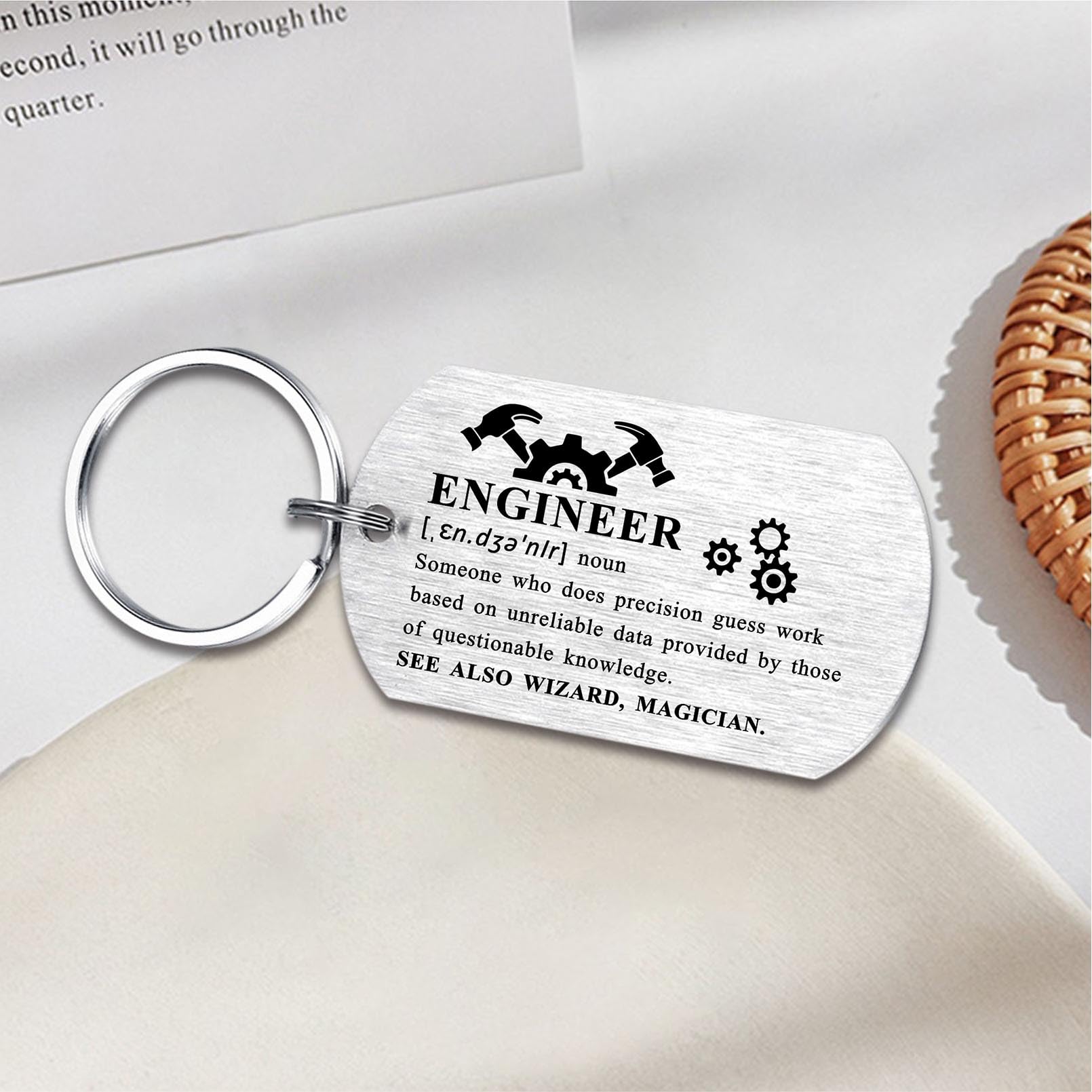 Alotozo Gifts for Engineers - Engineer Definition Keychain for Men Women - Engineering Gifts for Coworkers, Graduates, Friends - Appreciation Gift for Engineers for Christmas, Birthday