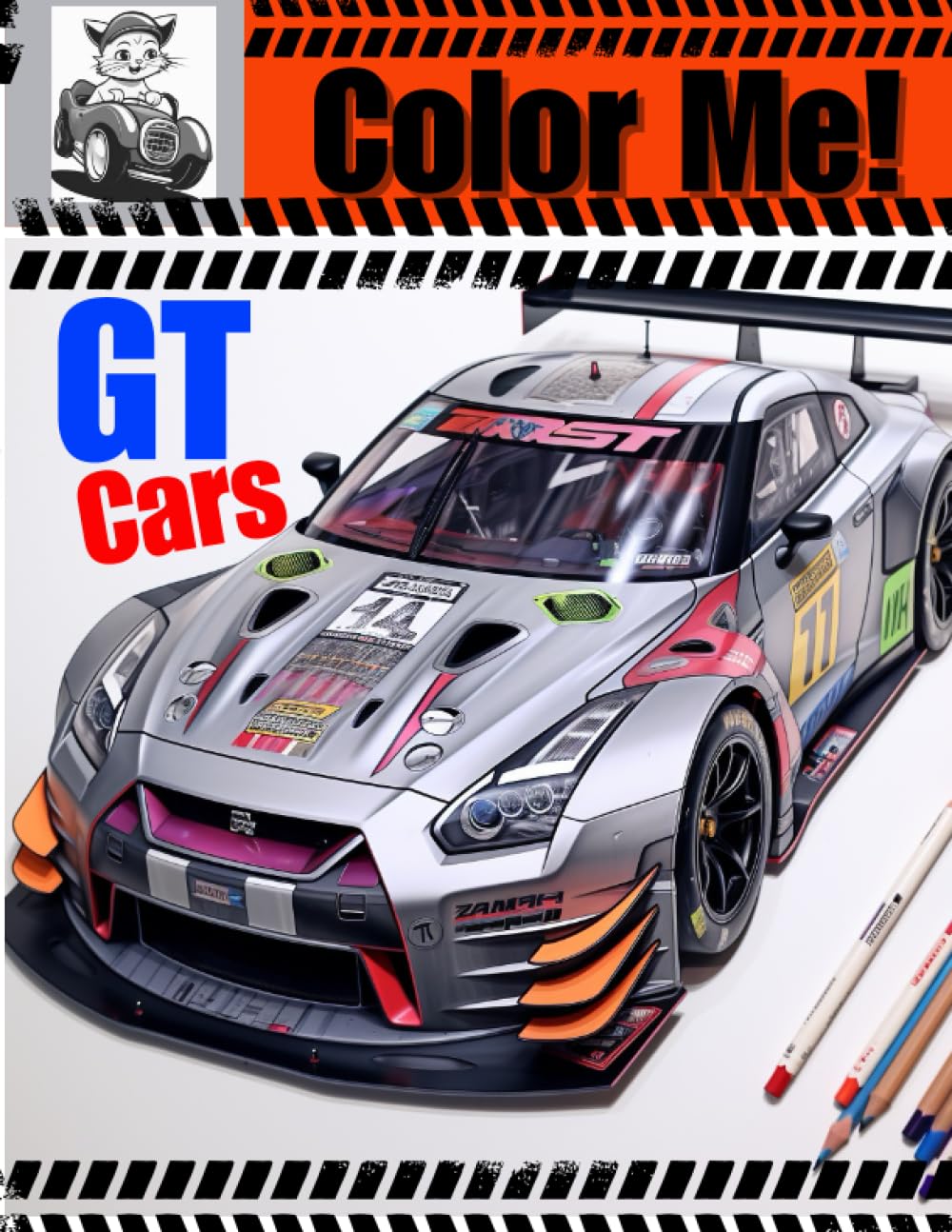 Color Me! GT Cars Gran Touring and Turismo Race Cars No Bleed Through