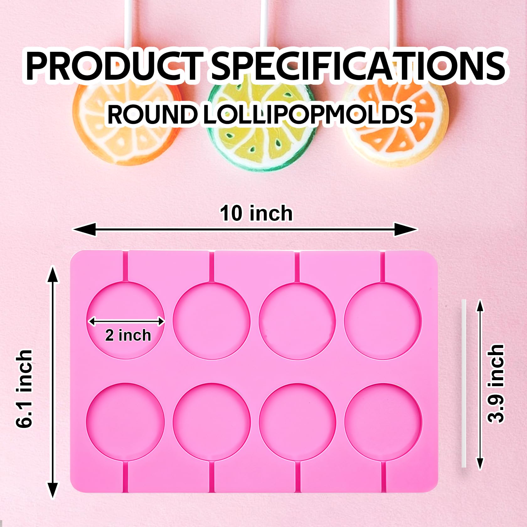 2 moldes de silicona para chocolate duro, kit de moldes redondos antiadherentes de silicona con 20 palos, 20 cuerdas doradas y 100 bolsas, para dulces, paneles, gelatinas, pan, etc.