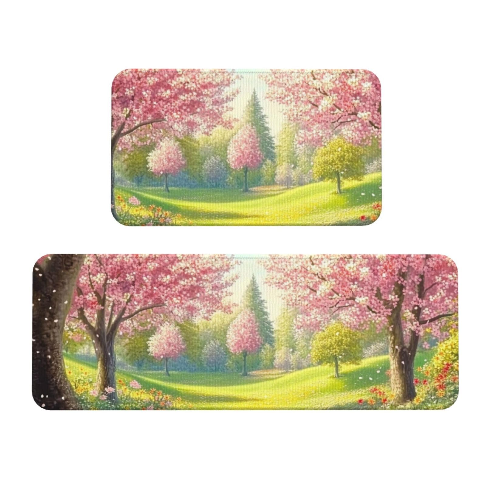 Tapetes de cocina acolchados de flores de cerezo para dar vida y color a tu hogar