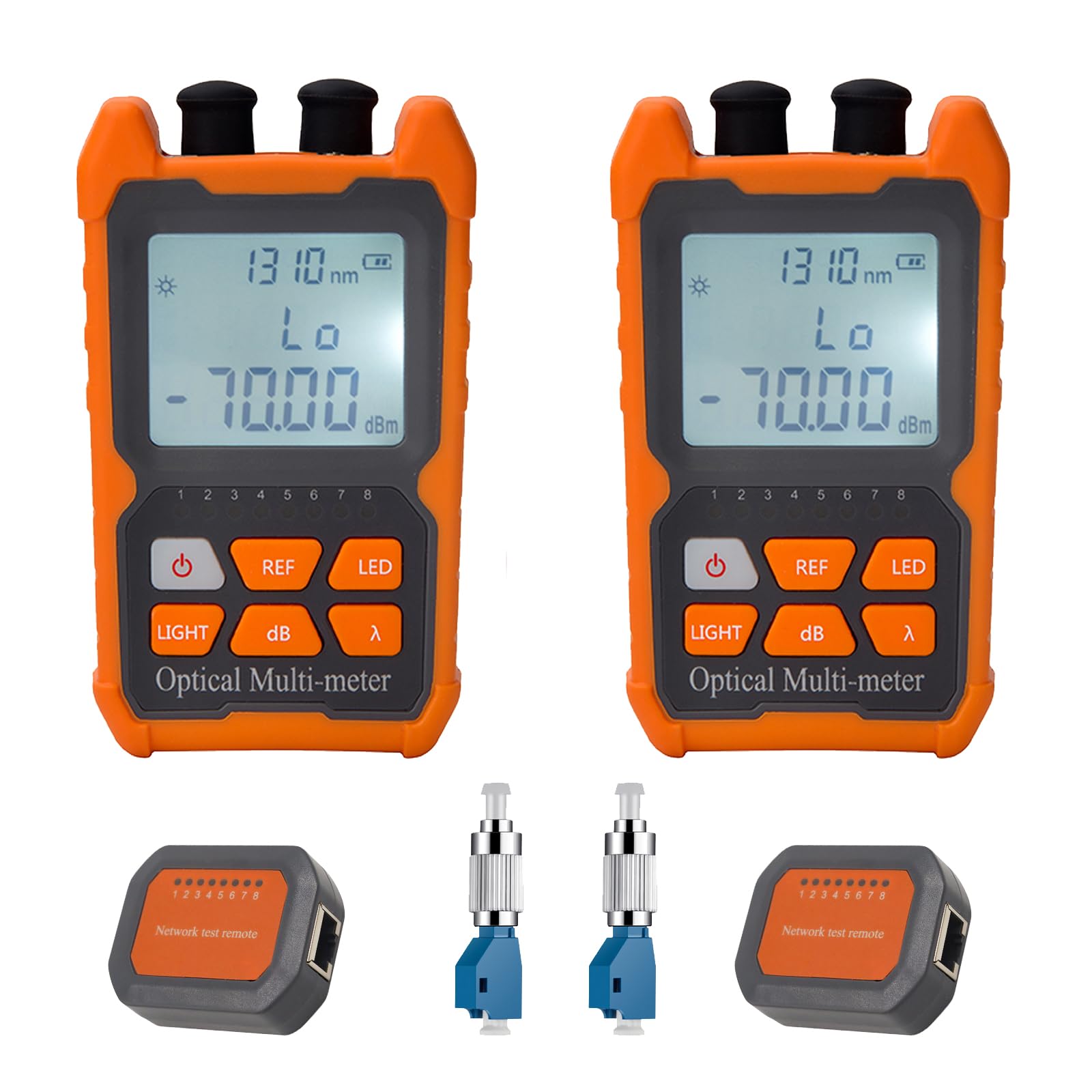 FYBOPTWU - 4 in 1 Function Fiber Optic Tester Portable Optical Power Meter (FC/SC/ST) & VFL 2mw Visual Fault Locator & LED, OPM & VFL, Range: (-70) dBm ~ (+6) dBm?2pcs