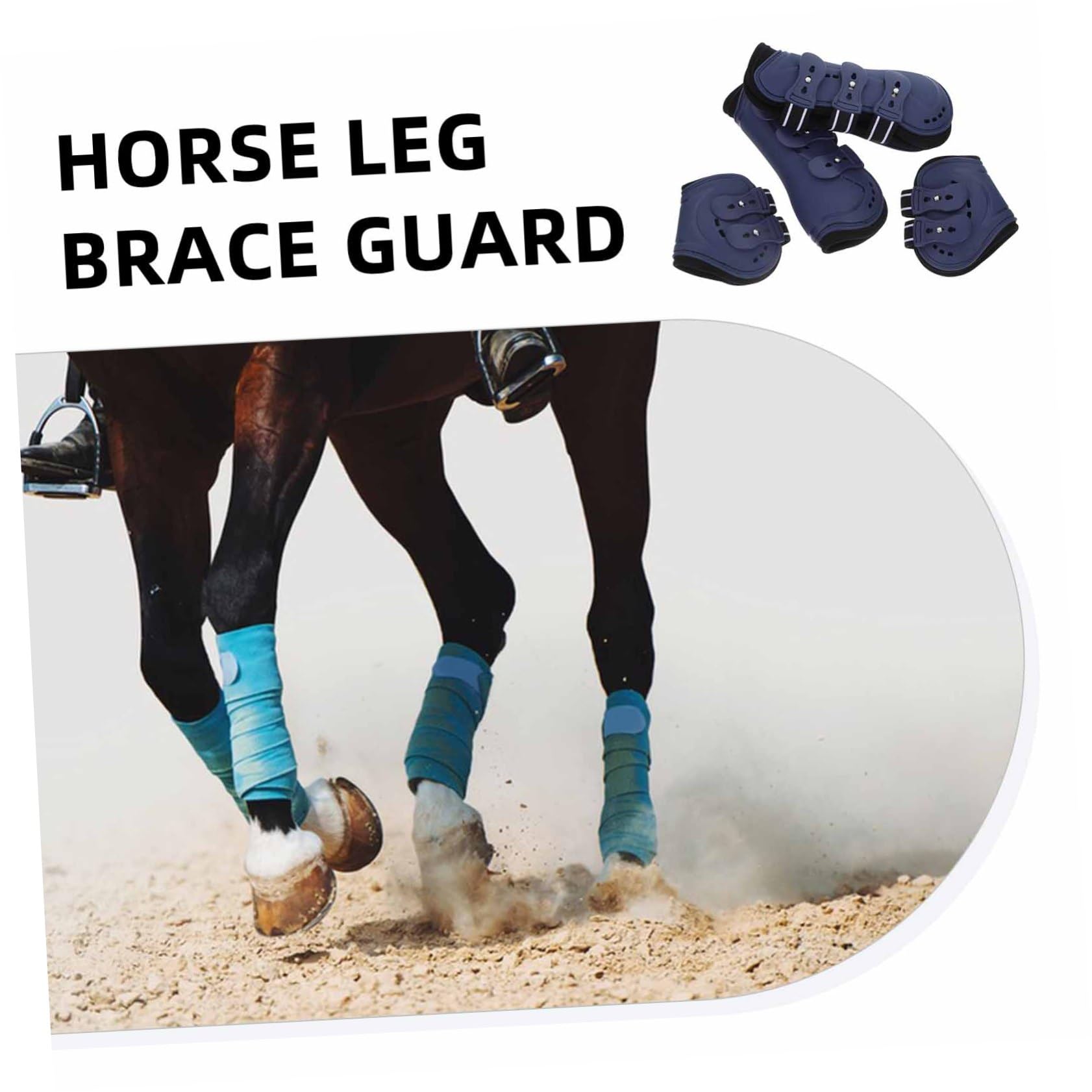 COLLBATH Botas para Caballos Botas para Patas de Caballo Soporte para Tendones Botas para Tendones de Caballo con Delantera Abierta Ajuste Cómodo