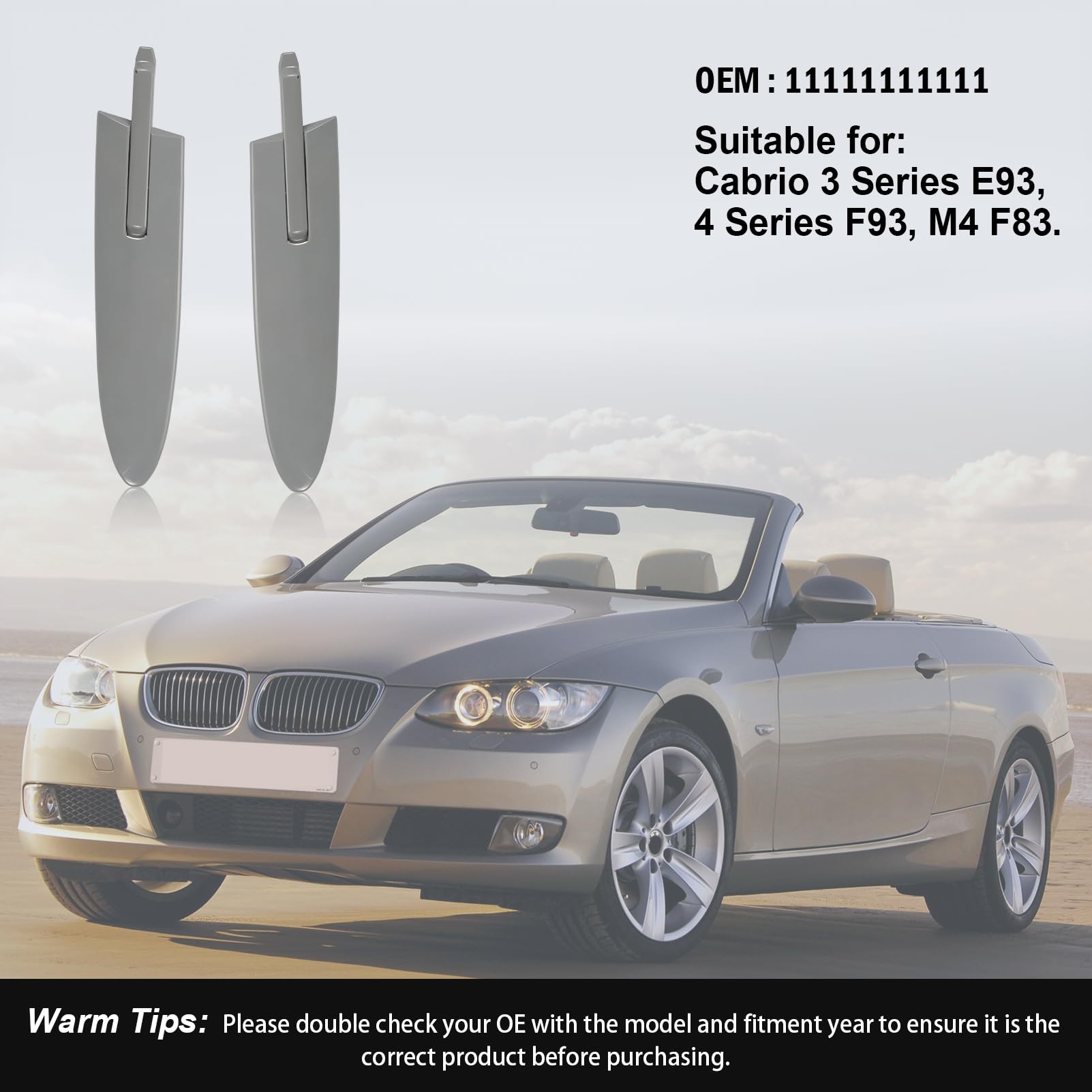Kit Riparazione Copertura Cerniera Tetto Cabrio con Clip (12 Pz) Destra e Sinistra, Compatibile con Serie 3 E93, Serie 4 F33, M4 F83 Hardtop Convertible 2007-2019, Sostituisce 54377184048 54377184038