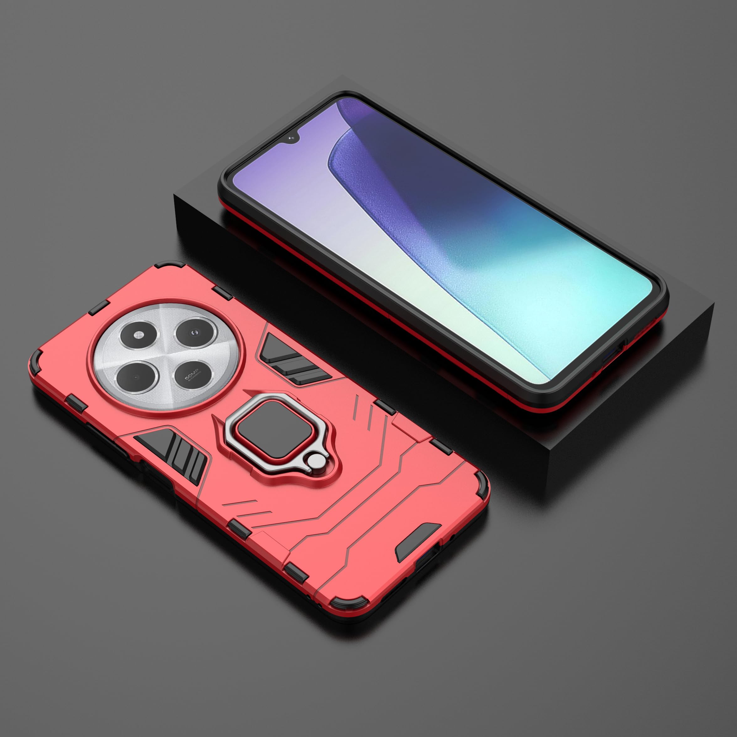 Redmi Note 14 Pro Plus 5g Hülle Pixfab Panzer-Hülle Für Xiaomi Redmi Note 14 /13/12 Pro+ – Mit Ring & Ständer, Schwarz Xiaomi Redmi Note 12 Cover