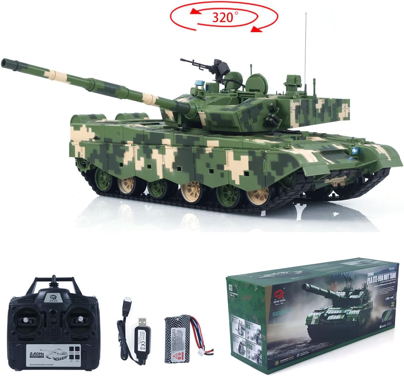 Plastic Heng Long 1/16 Remote Control Main Battle Tank 3899A RC Military Model Infrared Combat Smoking Lights Sounds Battery Hobby Grade Model for Ages 14+