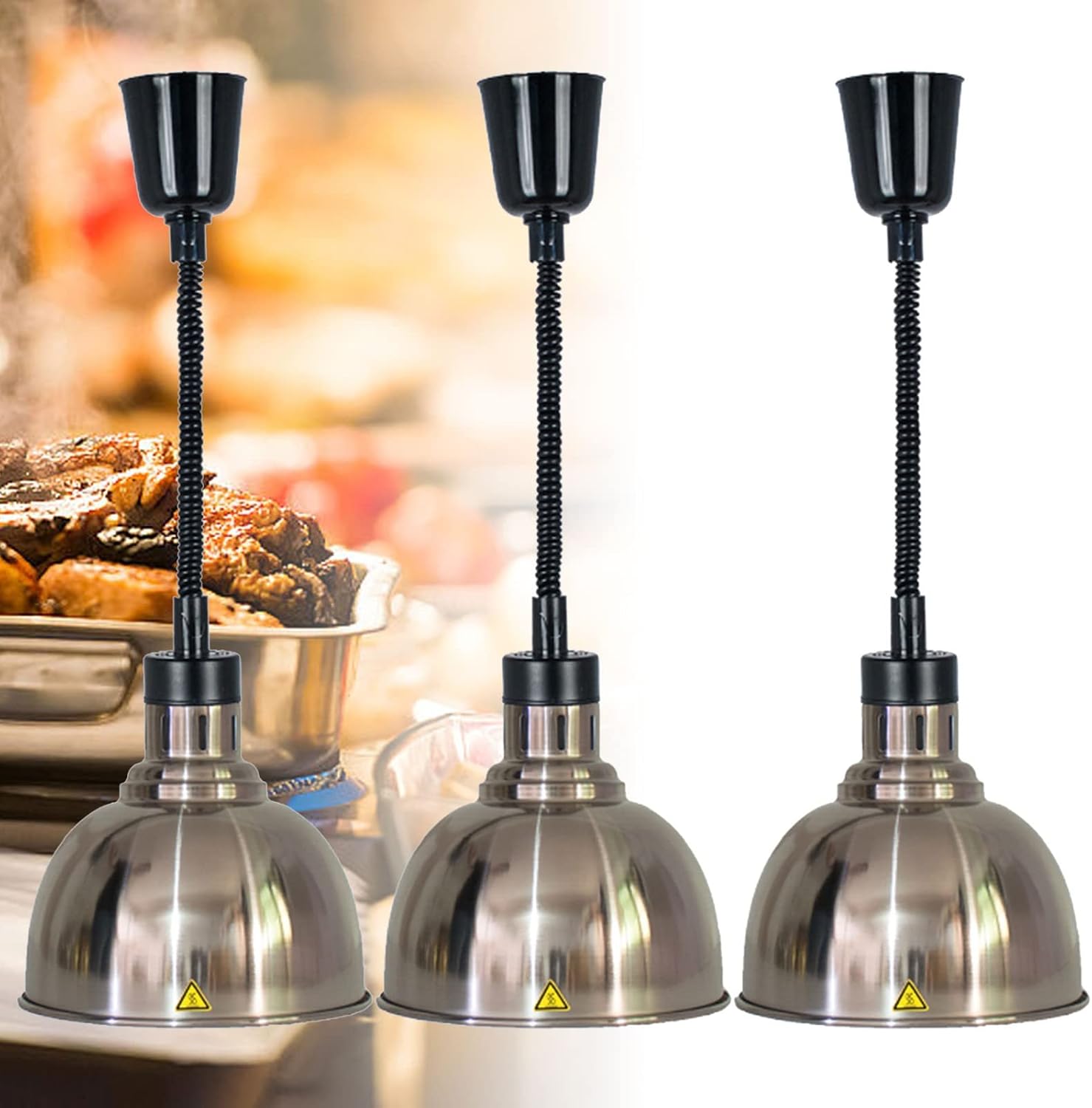 Food Warmer Lamp Heat Lamp Kitchen for Food 3 Pieces