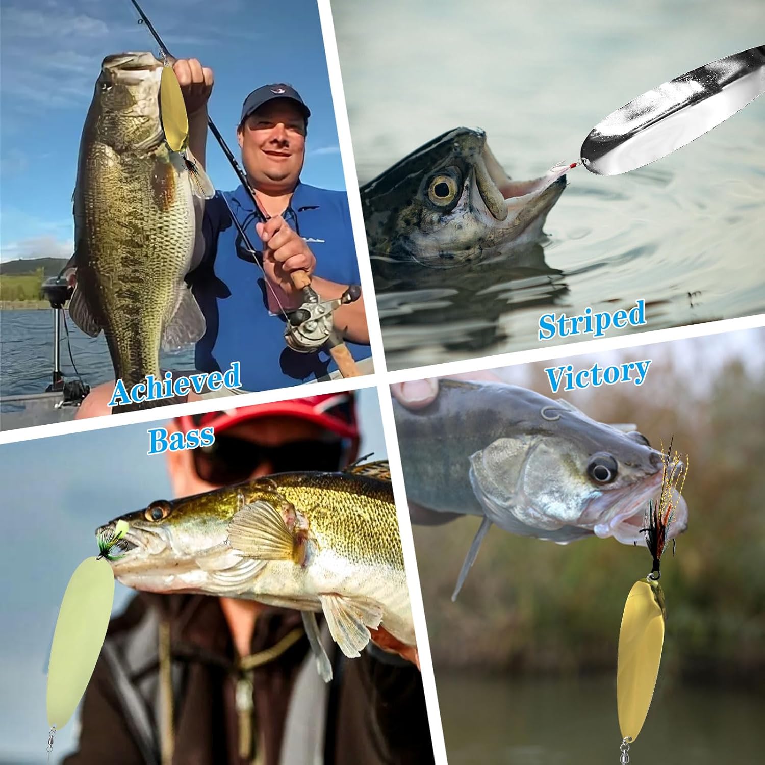 3 Pcs Magnum Flutter Spoon, Large Saltwate Fishing Spoon for Striped Bass, Salmon, Walleye, Big Trolling Spoons Striper Spoons for Saltwater Freshwater