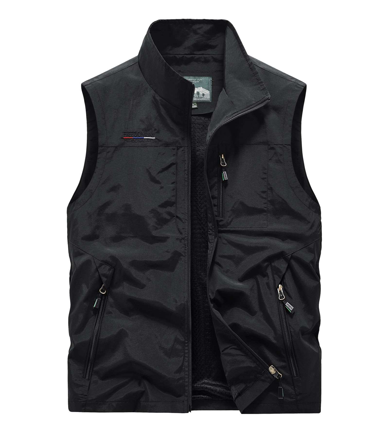 Lightweight Outdoor Vest Jacket for Men, Windbreaker for Golf, Safari, Travel, Fishing, Hiking