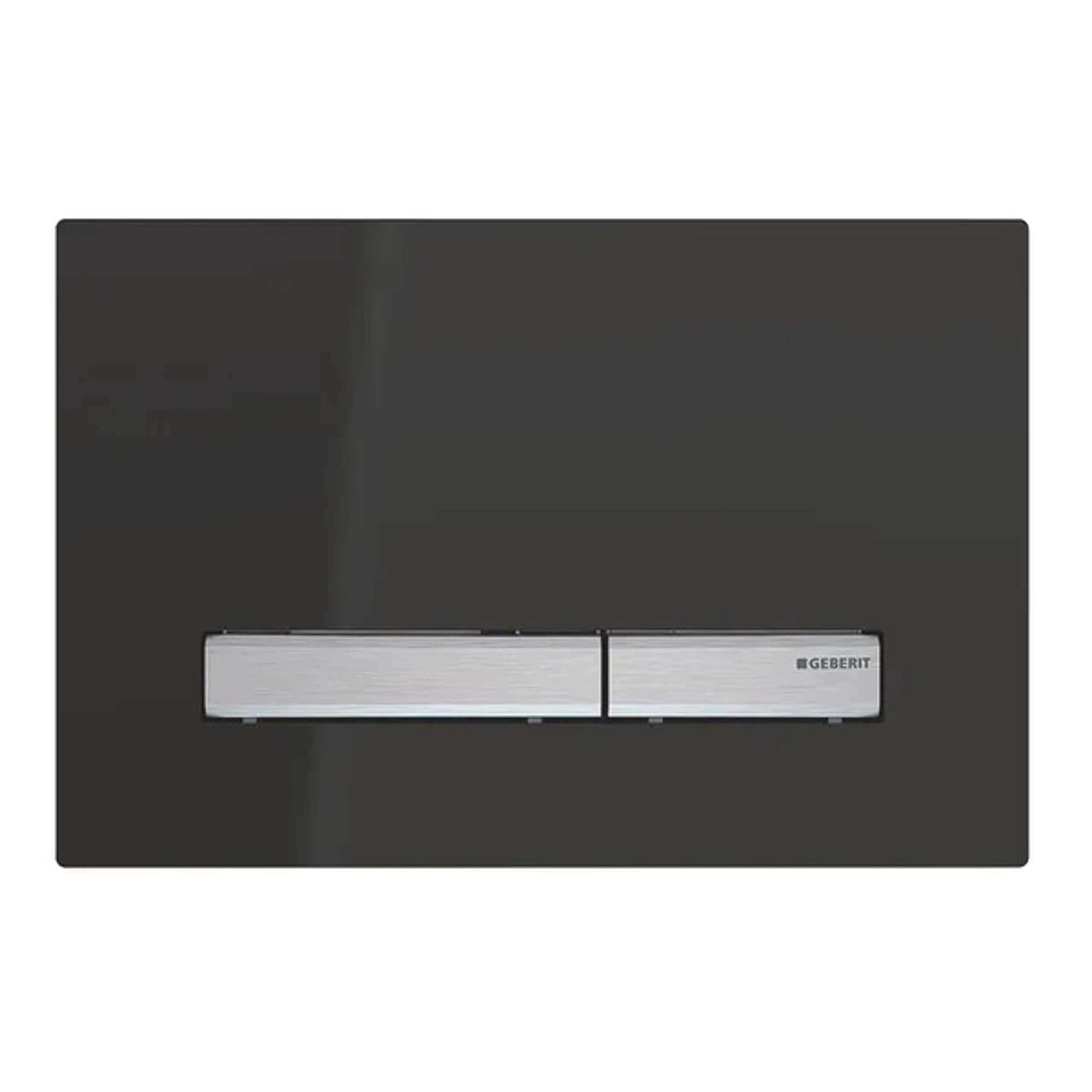 Geberit Sigma 50 Push Plate Glossy Black/Aluminium for Sigma Cisterns 8 cm (UP720) and 12 cm (UP320)