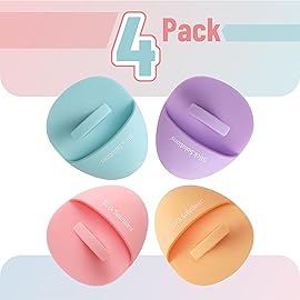Slick- Silicone Facial Cleansing Brush, 4 Pack, Silicone Face Scrubber Exfoliator, Face Exfoliator Scrubber, Facial Scrubber for Face Cleanser Brush, Exfoliating Face Scrubber, Face Brush