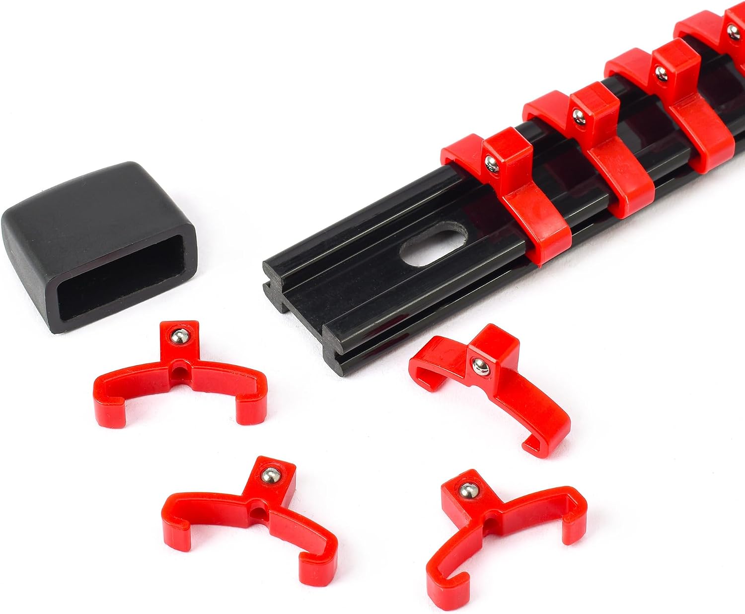 ALOANES 20 Pcs 3/8 inch Drive Clips for ABS Socket Rails Organizer- Aloanes ABS Plastic Rail Organizer Replacement Clips (Red) image 3