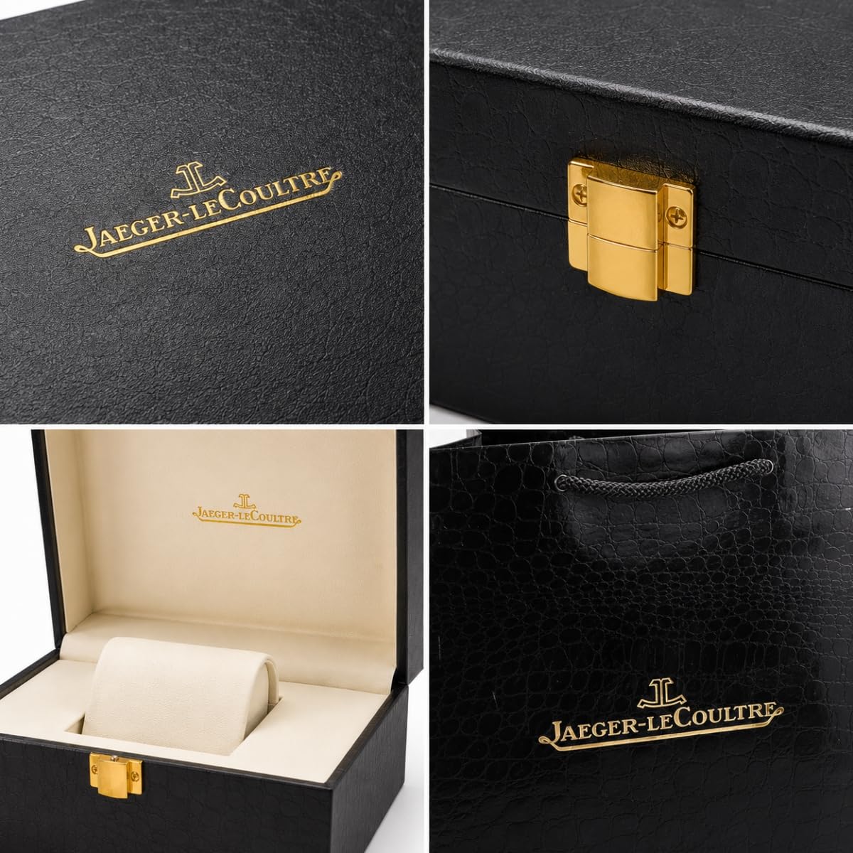 Custodia Orologio in Pelle Astuccio Orologio Compatto con Cuscino Interno Cuscino Rimovibile Chiusura Dorata per Jaeger-LeCoultre