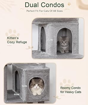 Cat Tree, 173cm Cat Tower with Scratching Posts for Indoor Cats