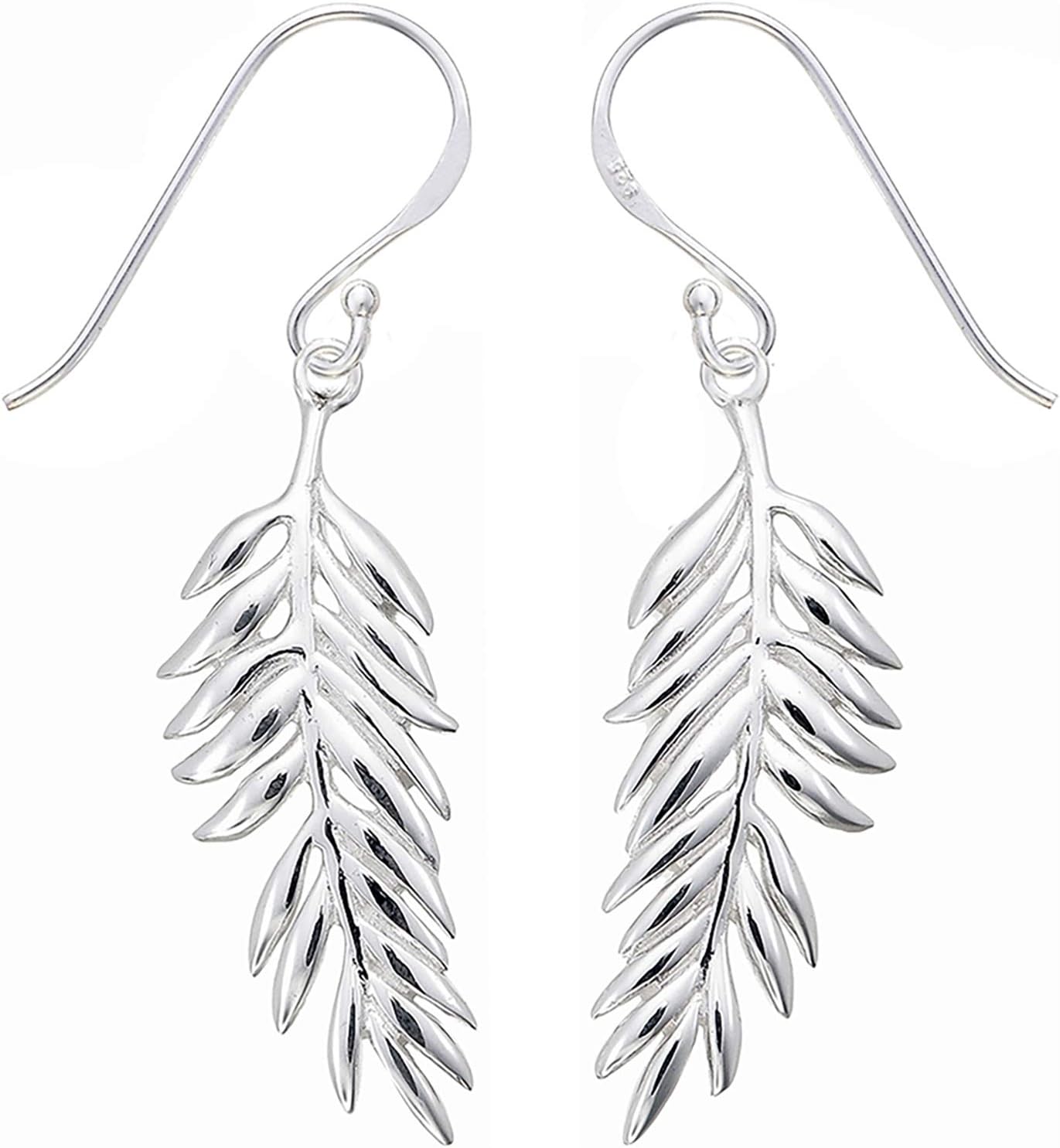 Boma Jewelry Sterling Silver Fern Earrings