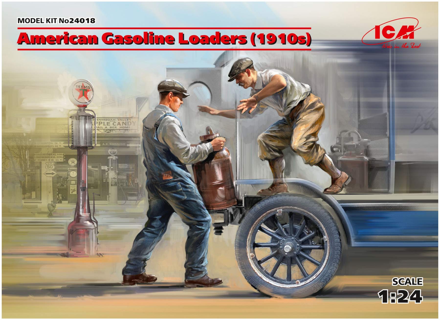 ICMICM24018 1:24-American Gasoline Loaders (1910's) 2 Figs, Grey