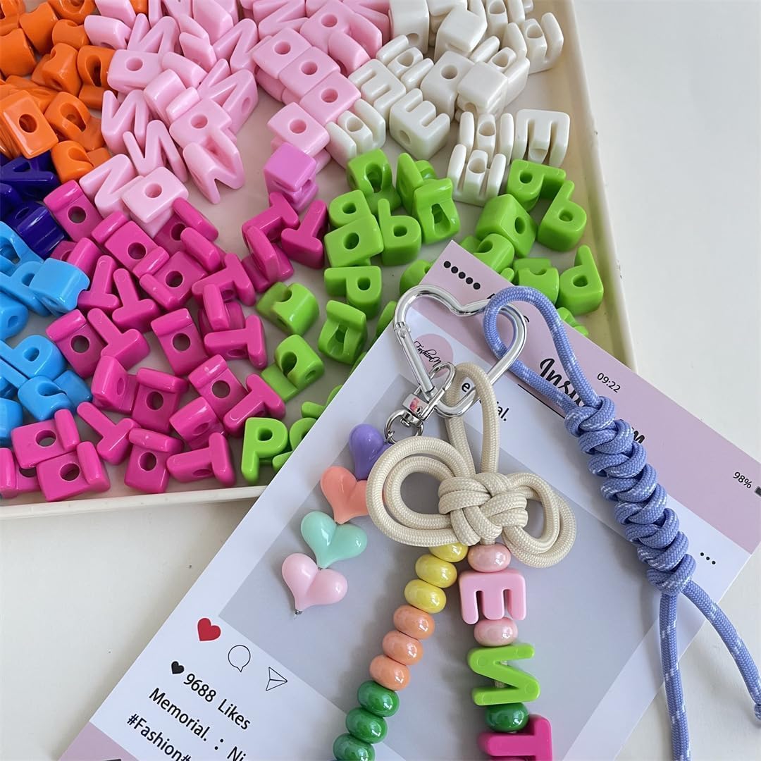 26 Large 6mm Hole Letter Beads, 20mm Beads A to Z,for DIY Jewelry Making Kit Friendship Bracelet Key Chain and Educators to Learn Letters (26 A to Z White) image 5