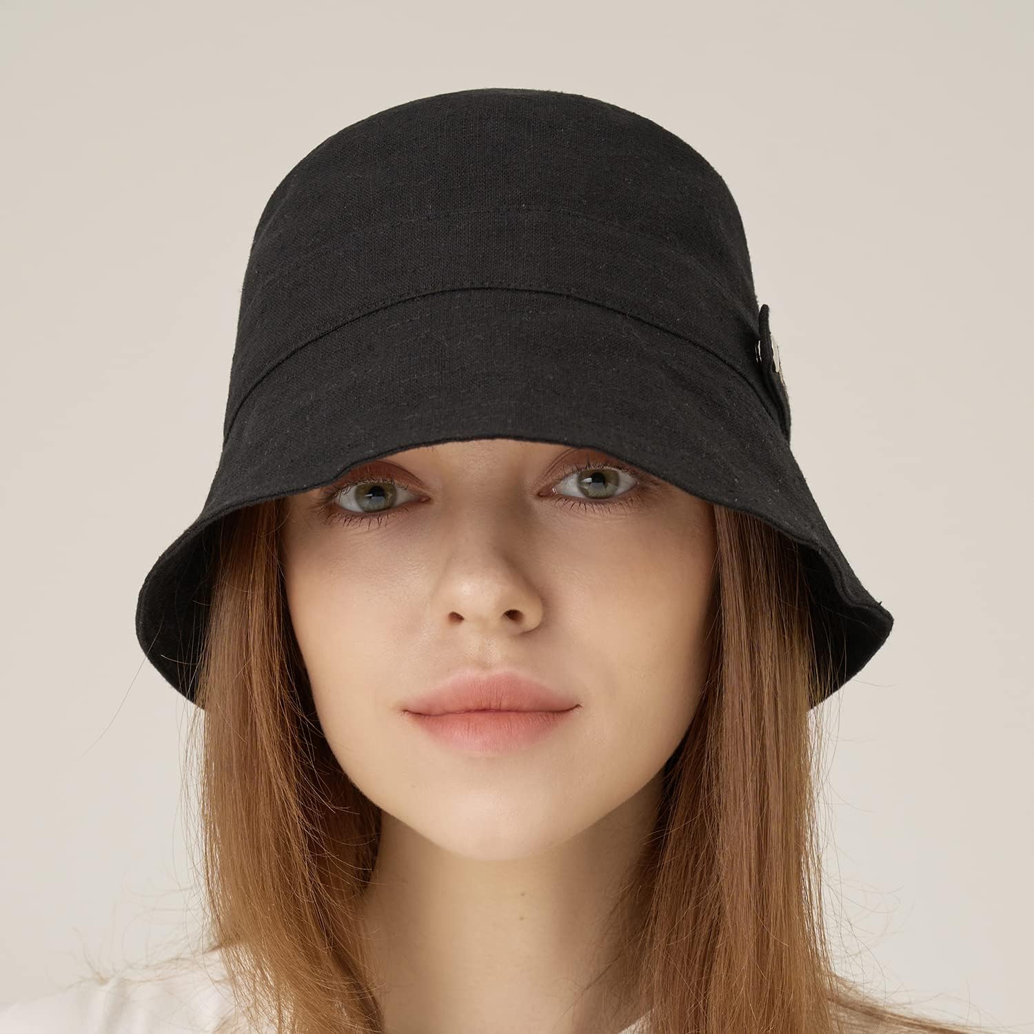 WHITE SANDS MOJA Linen Roll Up Bucket Hat Denis