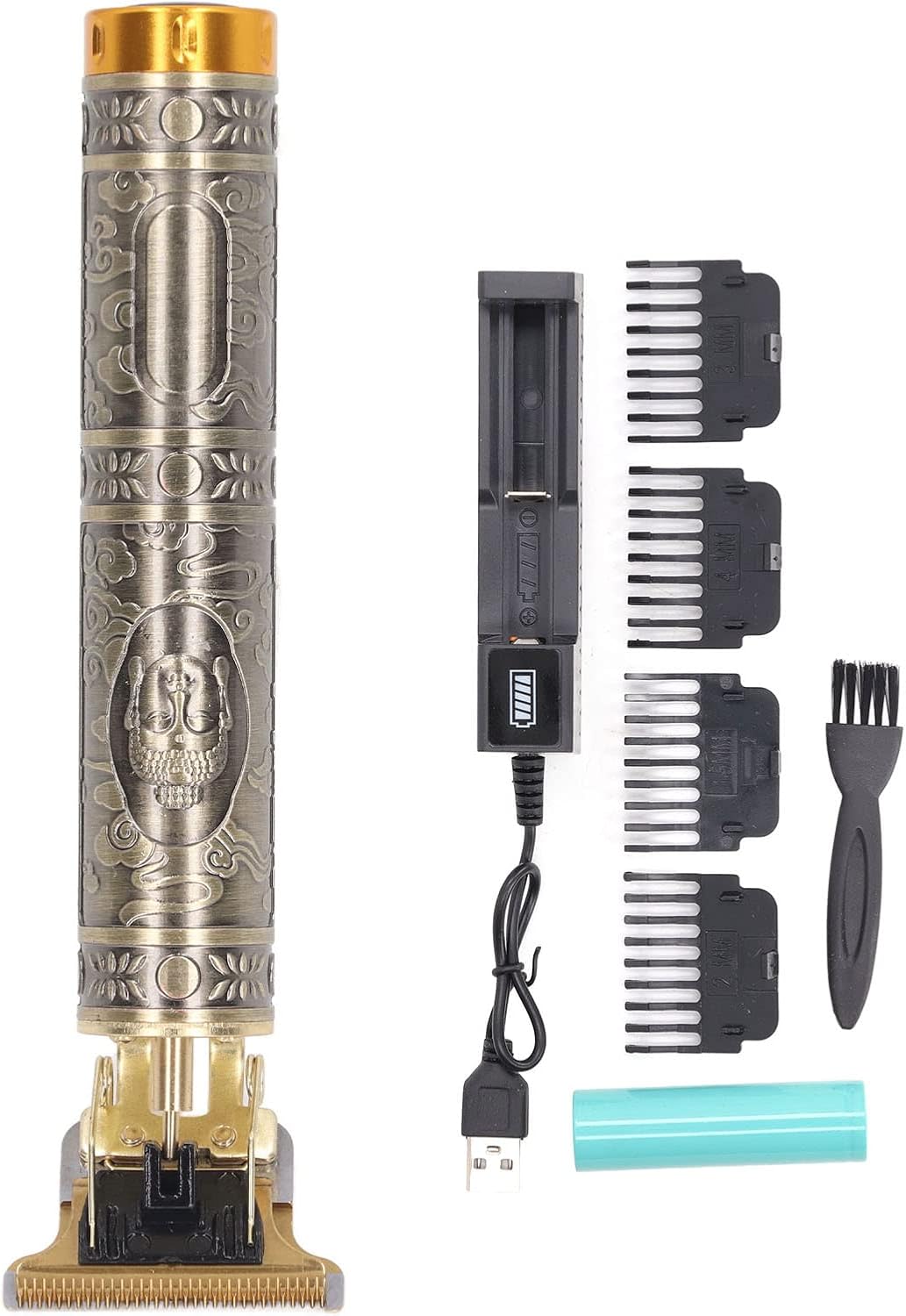 CHICIRIS Professional Hair Trimmer, T Blade Hair Trimmer Washable High Efficiency Performance Sturdy Compact for Haircut (Buddha Pattern Charging Stand)