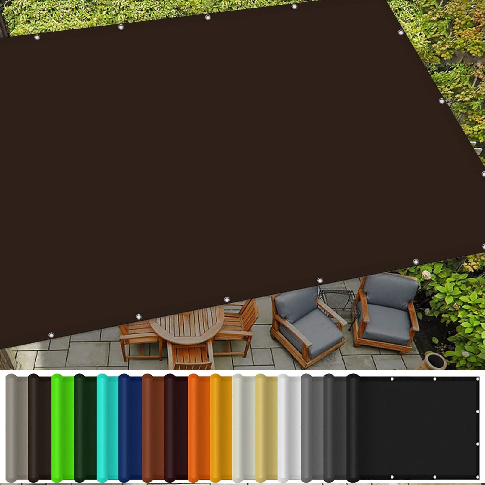 Voile d'ombrage anti UV à 98% étanche 1.7x3.4 m pour ombrager une terrasse