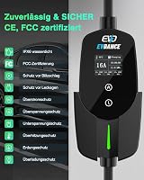 EVDANCE 11 kW hordozható Wallbox Type 2 töltőkábel 7,8m CEE 16A elektromos autóhoz 3