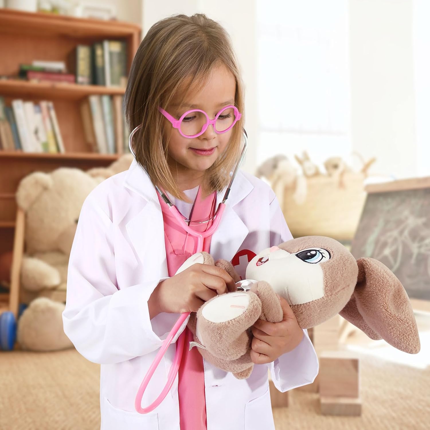 12 PCS Doctor Costume for Kids,Scrubs with Lab Coat/Nurse Costume Kids Set,Girls Boys Doctor Career Day Costumes - Image 2