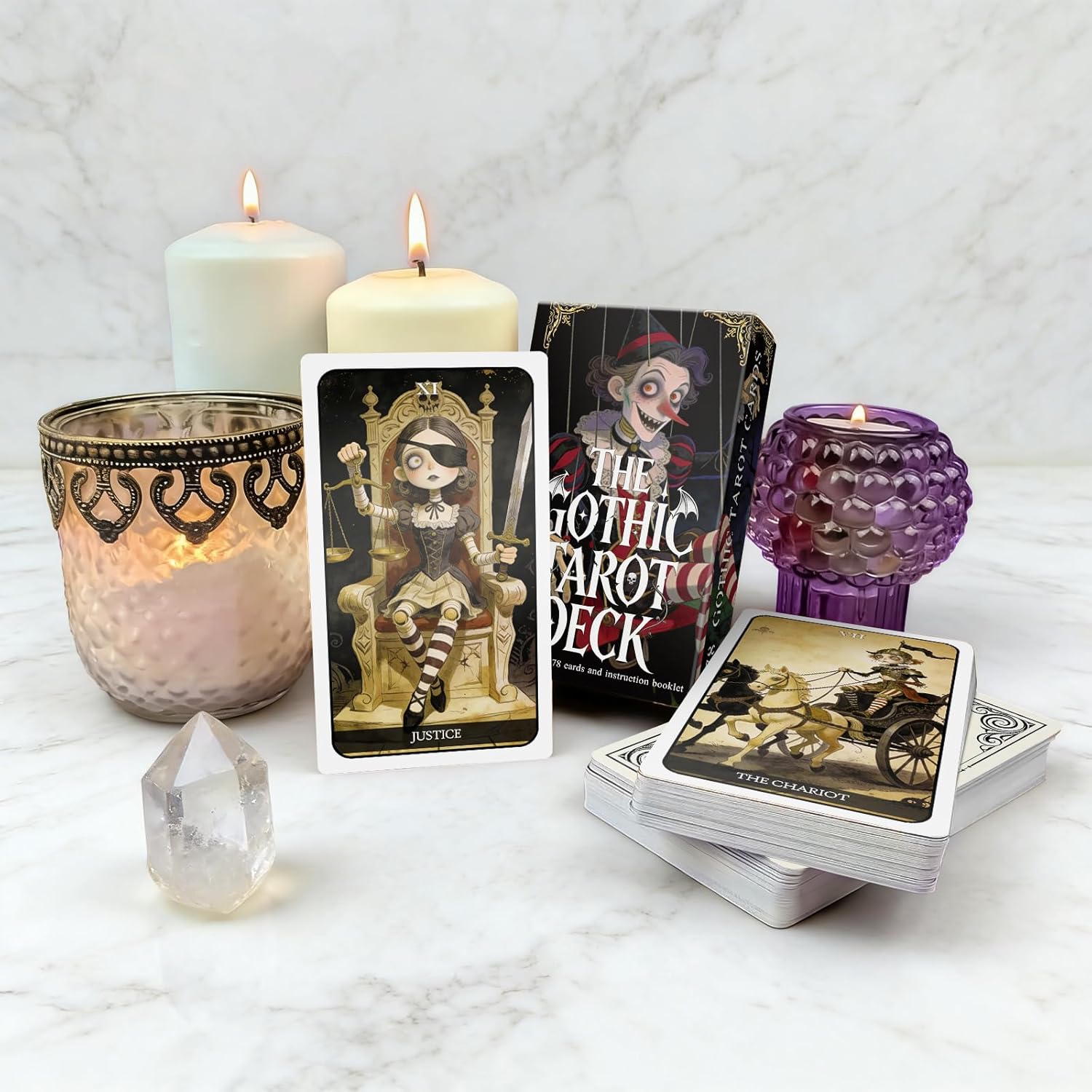 Pacify Gothic Tarot Cards, Daydream Tarot Deck with Guide Book, 78-Card Goth Tarot Cards for Beginners, Intuition & Spiritual Guidance