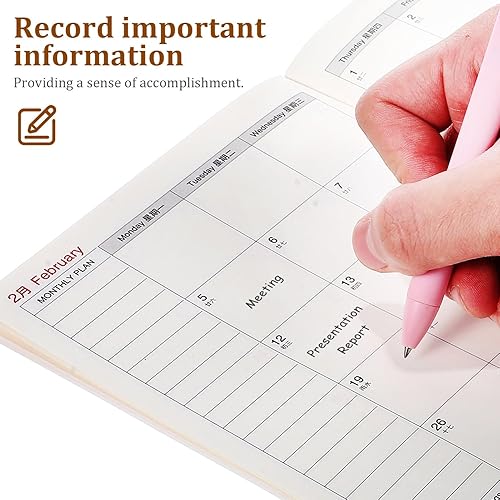 Miniatura 8 de Gadpiparty Agenda mensual 2024 con espiral, 4 unidades, planificador mensual 2024 para oficina y hogar