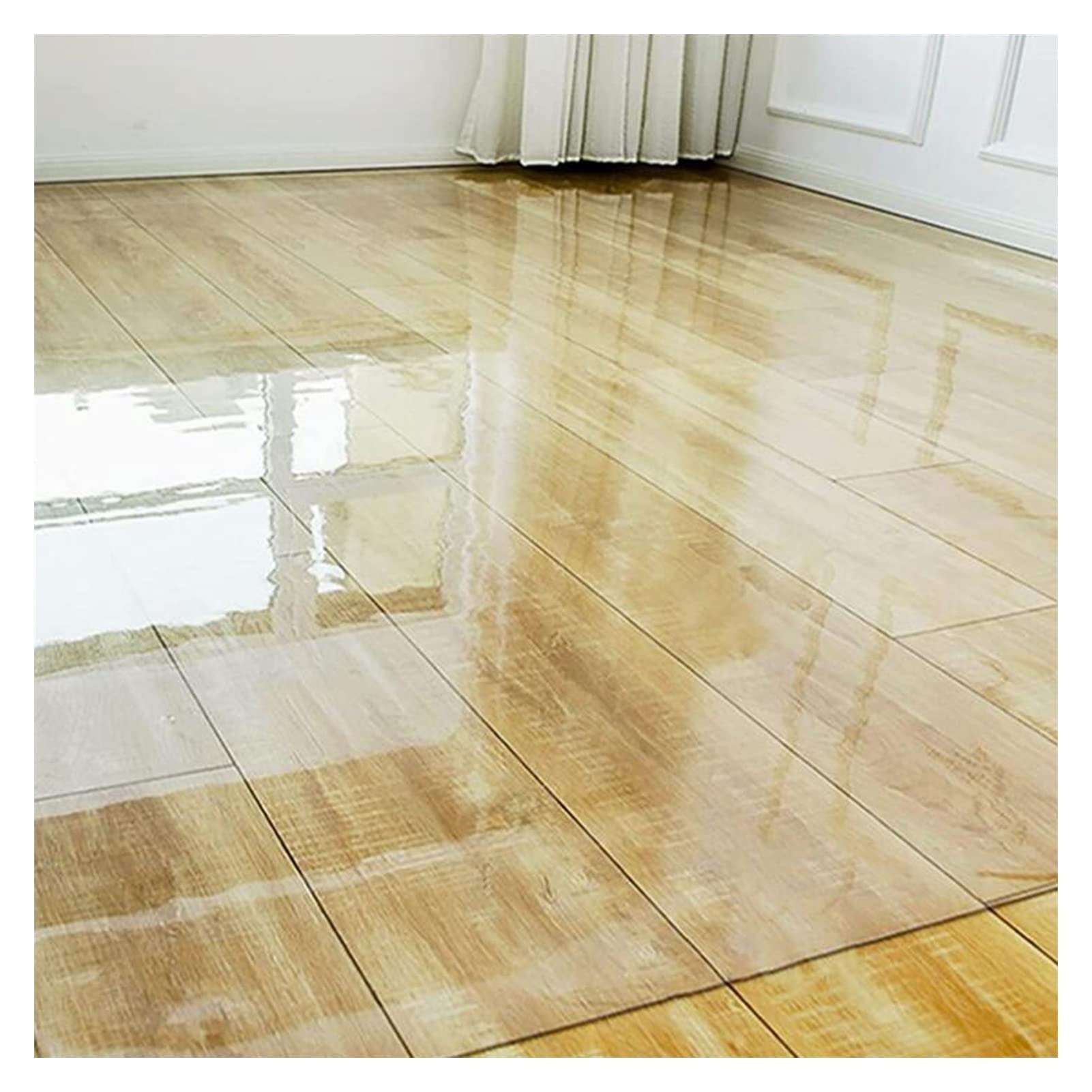 QBYRSSS Clear Transparent Chair Mat 1.5mm Thick Floor Protection Pad for Hard Floors Plastic Carpet Protector for Wooden Floors Non slip Mat for Household Waterproof Table Cloth Protector Hallway Ca