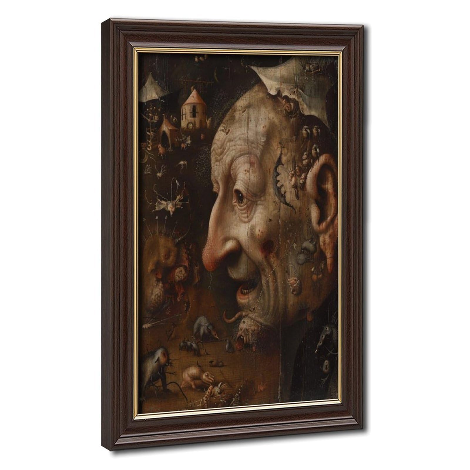 LXWNZE Hieronymus Bosch Art_ Intricate Renaissance Surrealism Canvas Poster Bedroom Decor Landscape Office Room Decor Gift 8" L X 12" W