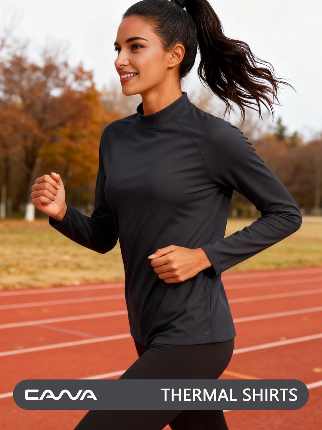 Cavva Thermal Shirts for Women Fleece Mock Turtle Necks Tops Long Sleeve Underwear Base Layer Cold Weather Warm - Image 5