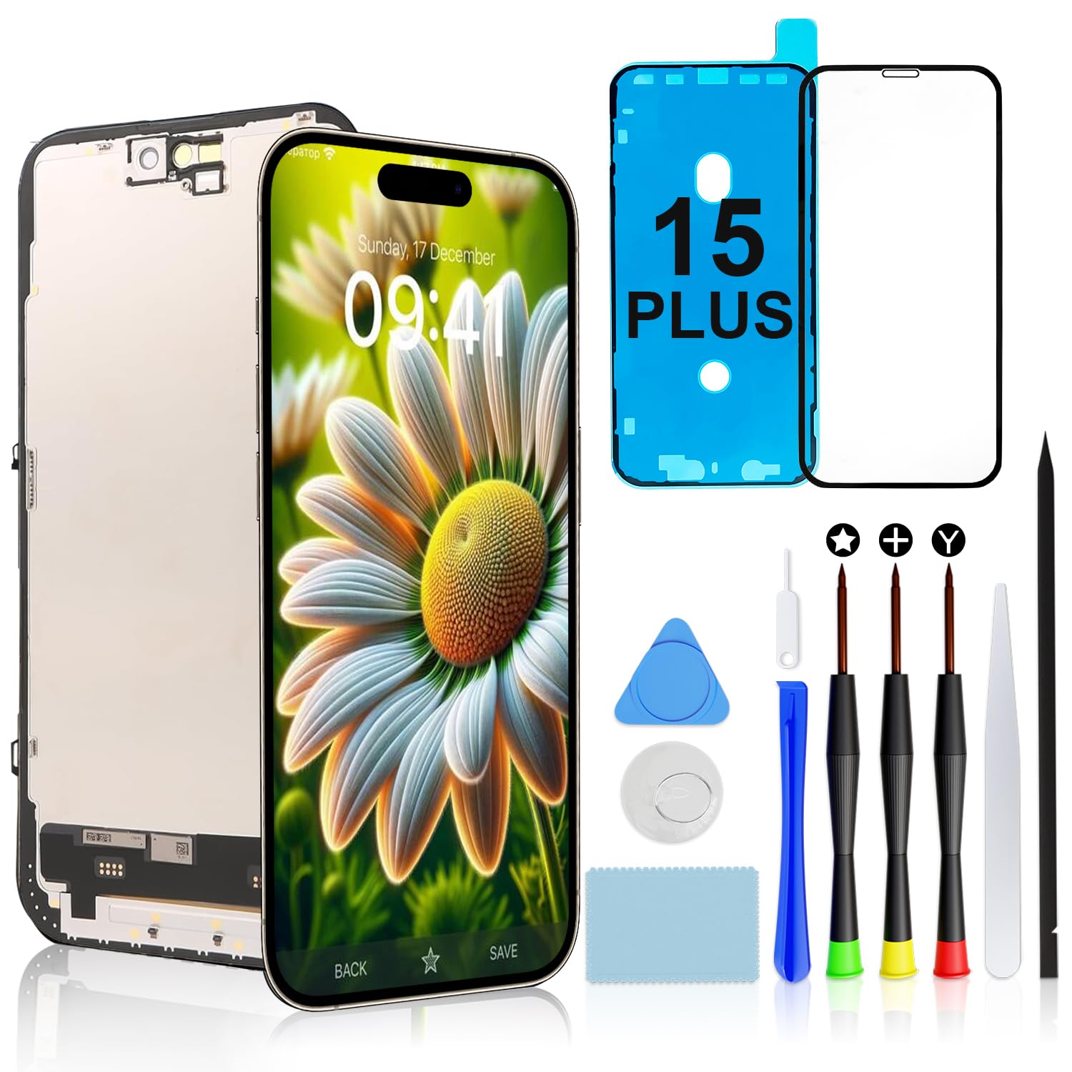 Display per iPhone 15 Plus Schermo 6,7" FHD COF LCD Sostituzione Digitizer