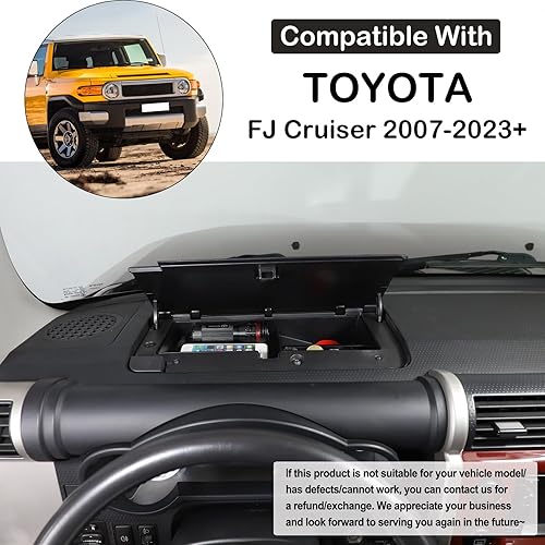 Miniatura 2 de Aunginsy Caja de almacenamiento para tablero de automóvil, bandeja organizadora compatible con Toyota FJ Cruiser 2007-2021, consola central de