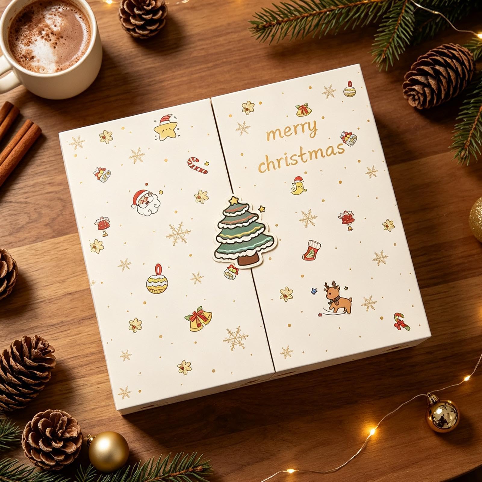 Boîte de l'Avent vide pour Noël - Calendrier de l'Avent 24 jours