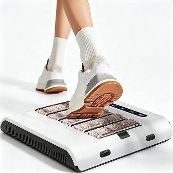 Fully Automatic Shoe Sole Cleaning Machine, Foot Sole Cleaning Machine, 1000pa Powerful Suction, 20 Times/Second High-Frequency Cleaning, 500 RPM, Charging and Plugging, for Home, Office, Hotel