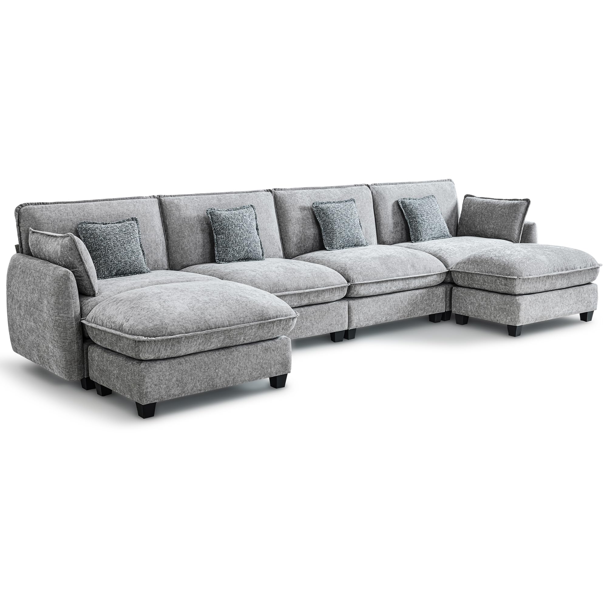 MCombo Oversized Modular Sectional Sofa FSC Certified U Shaped Cloud Sectional Couches for Living Room Deep Seat Modular