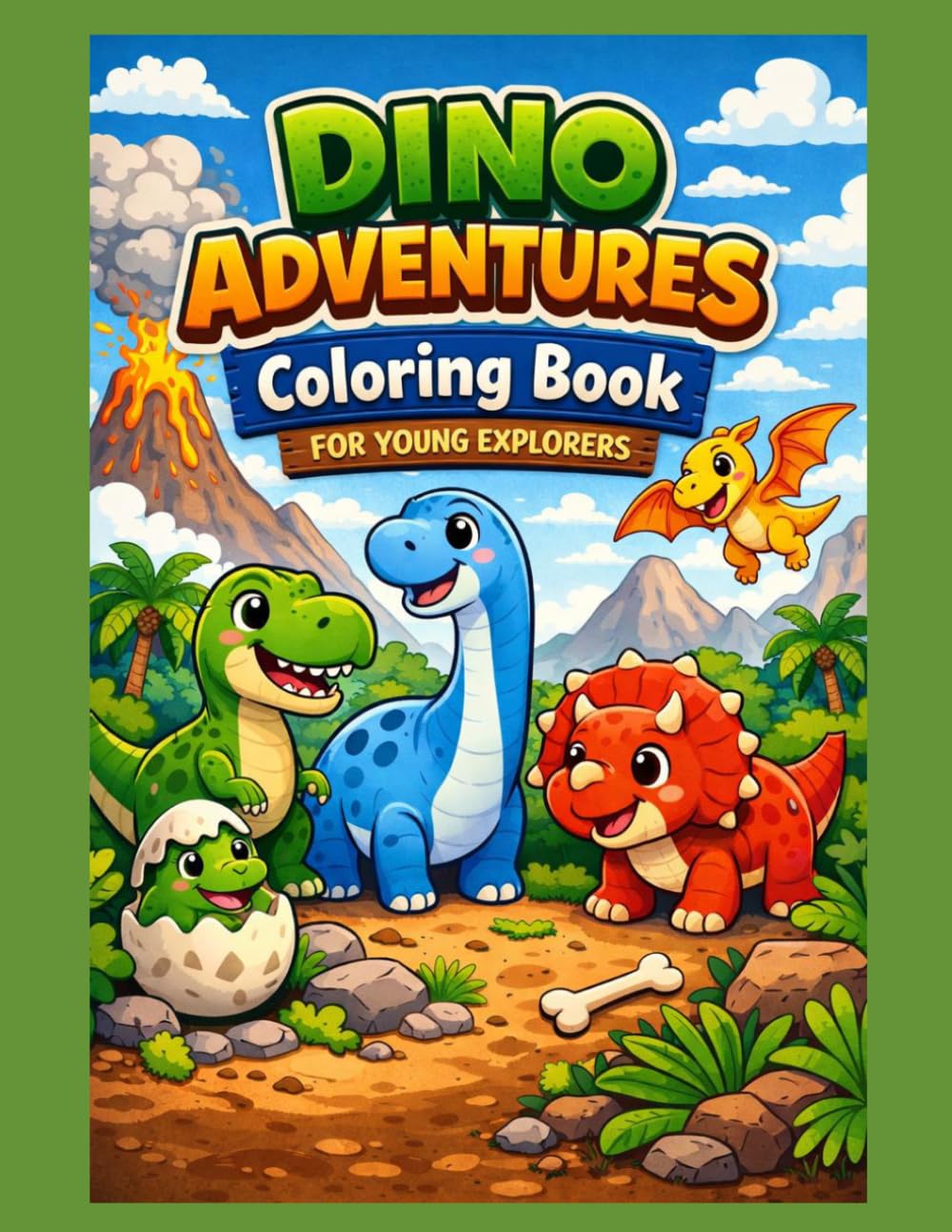 Dino Adventures Coloring Book for Young Explorers: Fun Dinosaur Coloring Pages for Kids Ages 4-8