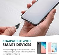 Vista 5 de Movo MA5SP - Micrófono de escopeta TRRS de 0.138 in para dispositivos iPhone o Android, micrófono omnidireccional para teléfono con rotación