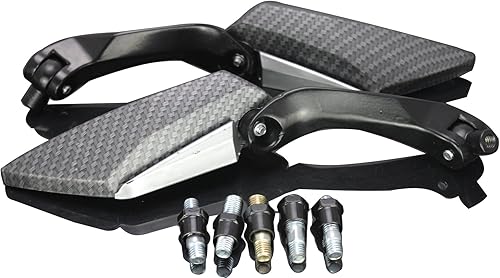 Miniatura 2 de Compatible con 1 par de mini espejos de motocicleta de carbono negro para Kawasaki Z900