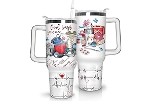 Nurse Tumbler 40 oz Tumbler with Handle Christian Nurse Travel Coffee Mug