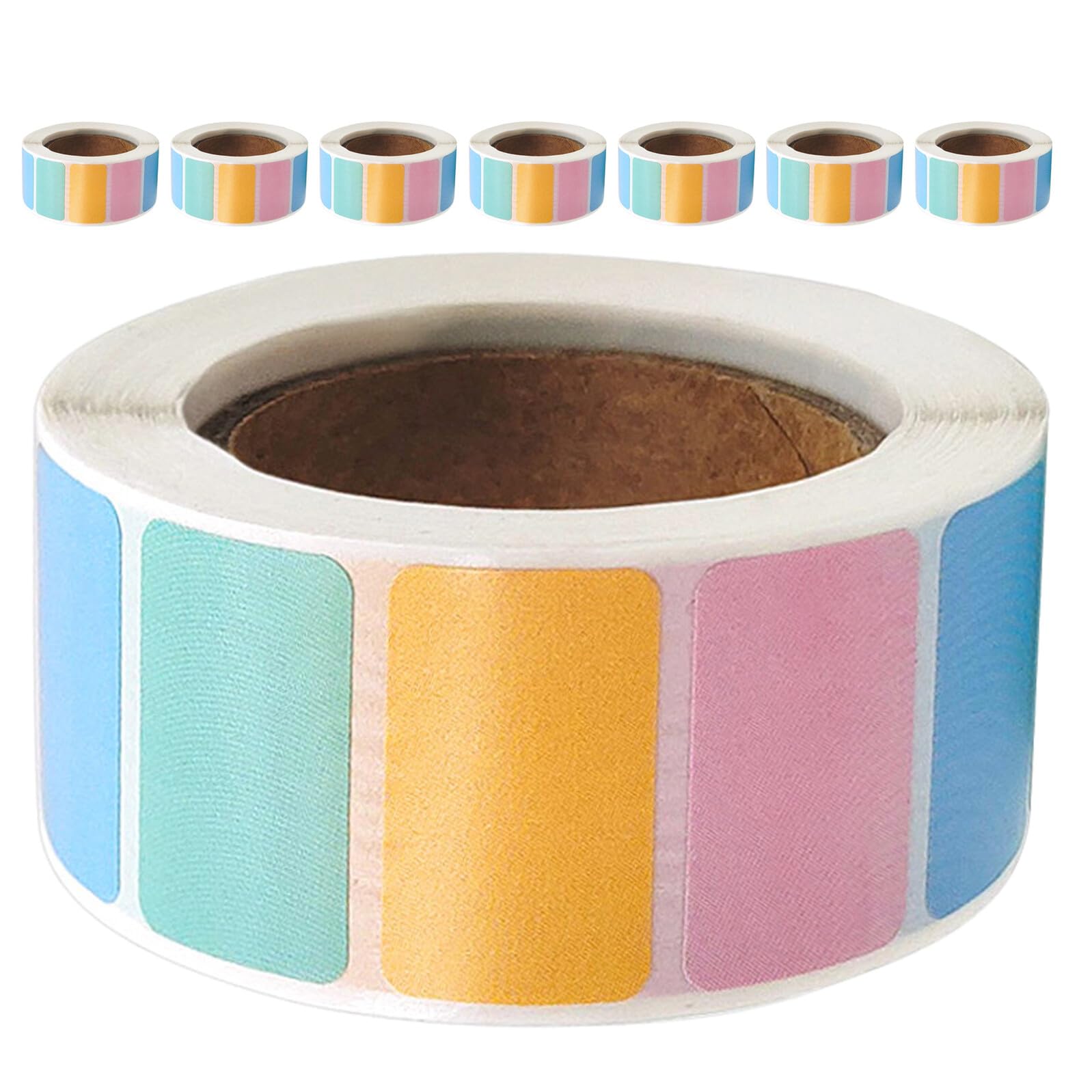 Angoily 8rotoli Etichette Adesive Colorate Rimovibili Piccole Etichette Rettangolari per Organizzazione Codifica Colori per Traslochi per Archiviazione