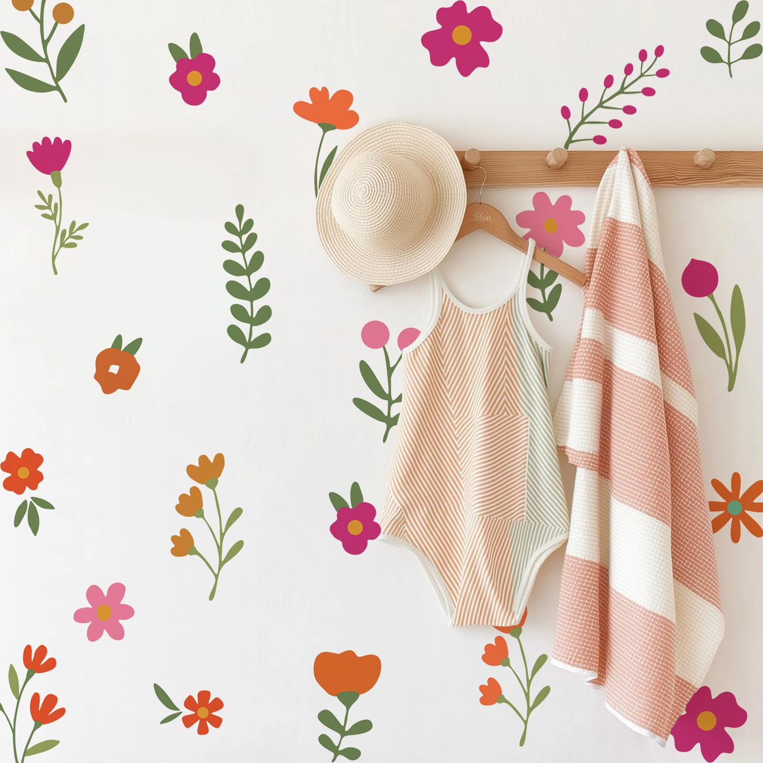 Neukids Cute Colorful Flowers Children's Wall Sticker Girls Wall Decals Nursery Stickers for Kids Livingroom Kindergarten Window Girl Bedroom Decor
