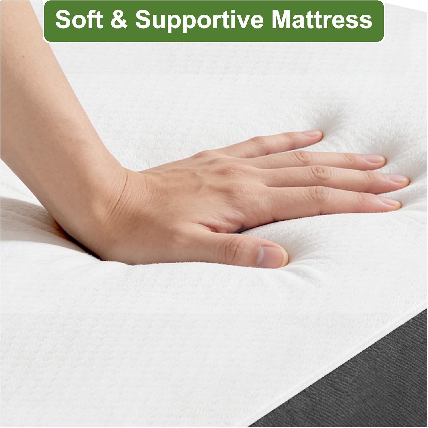 Folding Bed with Mattress for Adults, 75" x 38" Rollaway Guest Bed with 5" Memory Foam, Heavy-Duty Steel Frame Supports 500LBS, Space-Saving Foldable Bed with Lockable Wheels | Wider Frame