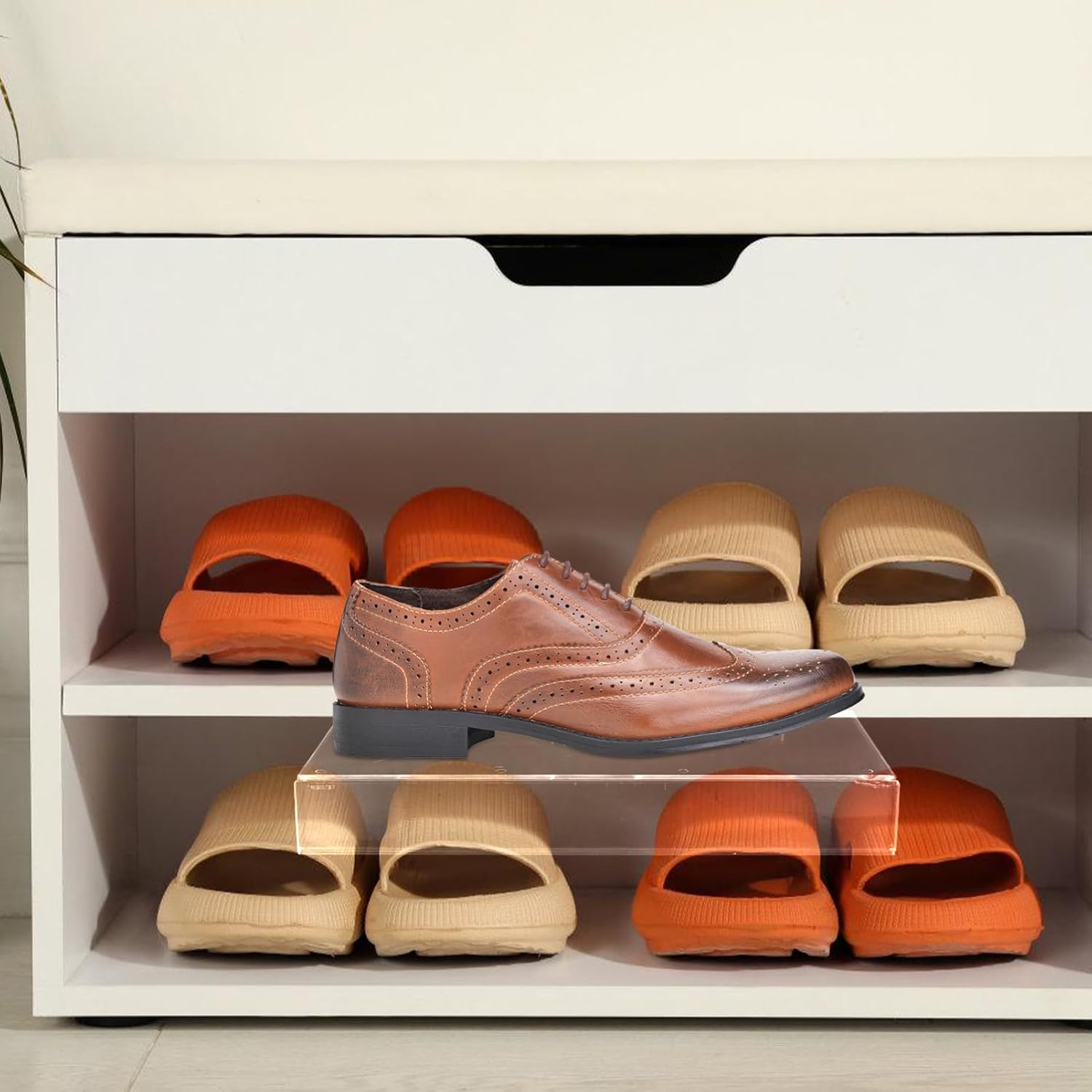 Outanaya 4pcs Wall Shelves for Shoe Display Easy Install Shoe Organizer for Retail Home Mountable Storage
