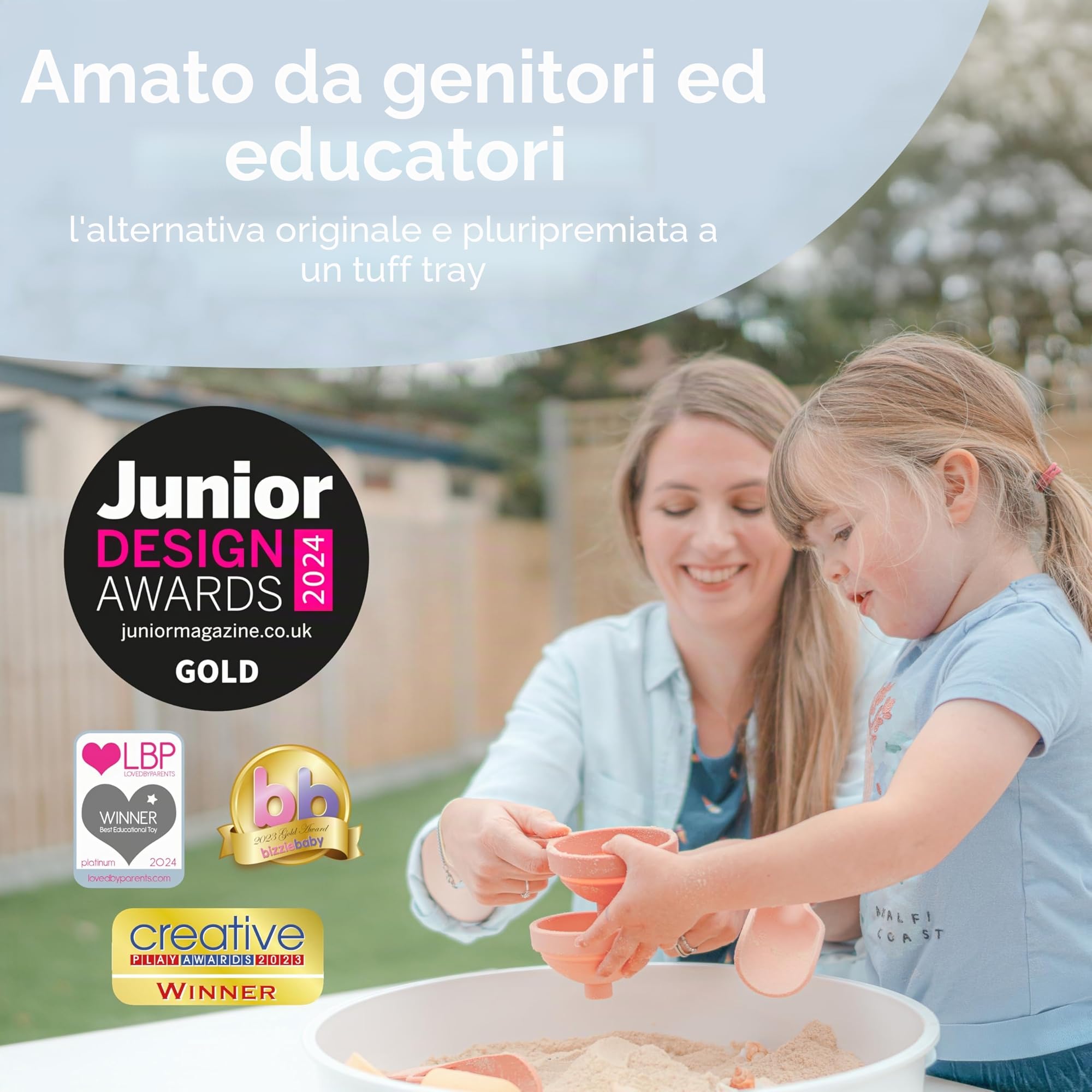 Vassoio da gioco Inspire My Play, con coperchio, per bambino, vassoi sensoriali e giocattoli sensoriali per lo sviluppo dei bambini disabili, ideali per giochi con acqua e sabbia
