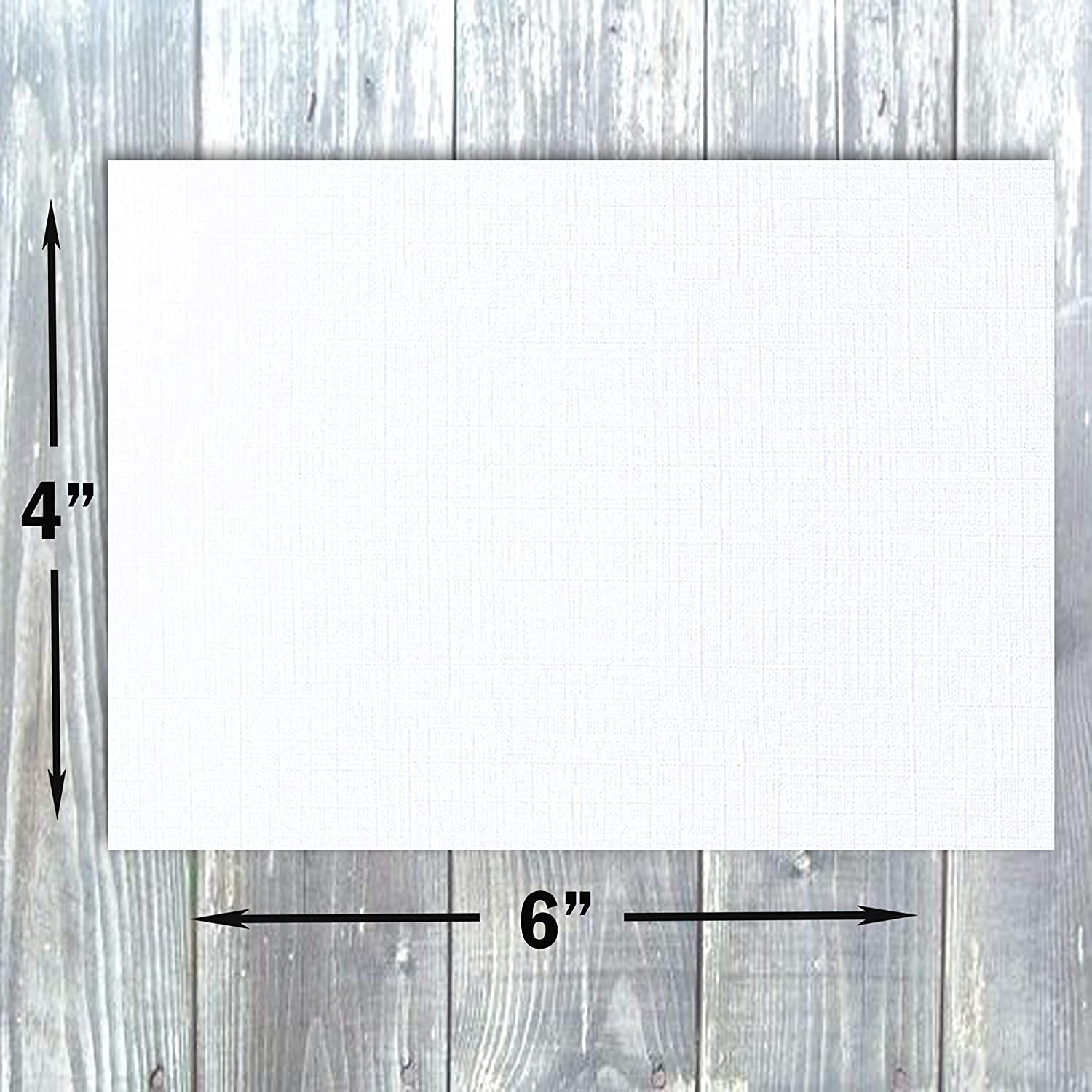 Hamilco 4x6 White Linen Cardstock Paper Blank Index Cards Flat Card Stock Heavyweight 100lb Cover 100 Pack - Image 3