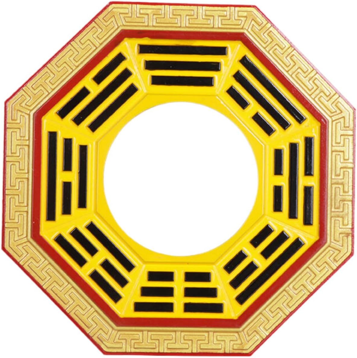 桃木八卦镜 Traditional Chinese Feng Shui Figurine Concave, Bagua Mirror for Home Business Lucky,凸镜家用太极九宫阴阳凸面镜阳台大门口铜镜子挂件 9444