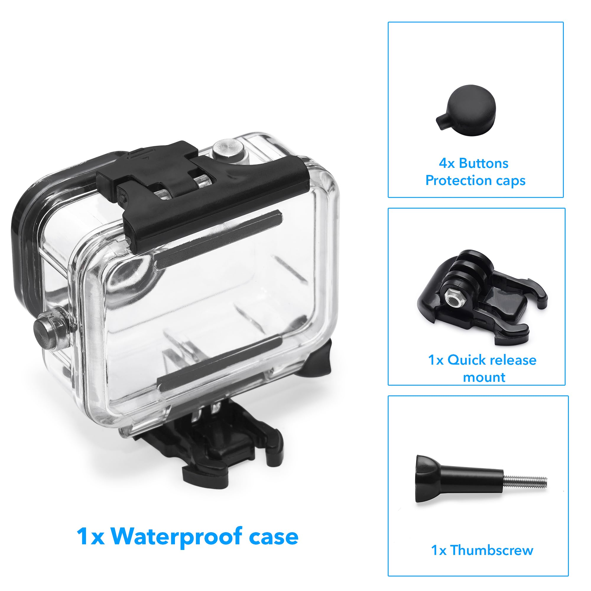 Action Pro™ Waterproof Housing Case 45 Meter Compatible with Hero 9/10/11/12 Action Camera