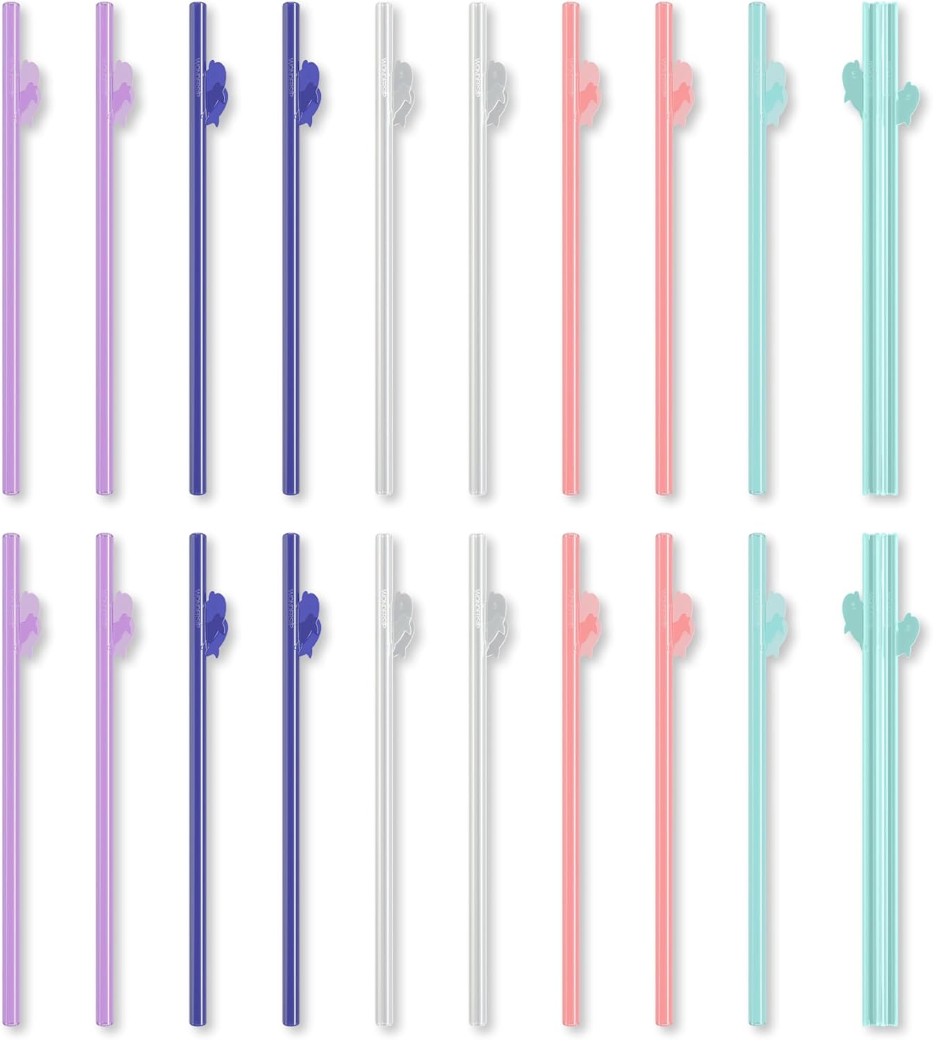 WonderSip Snap-Open Reusable Standard Straws Standard 8.5" 8 mm - Perfect For Standard 16oz Cups - Dishwasher-Safe, BPA-Free - FantaSea - Pack of 20