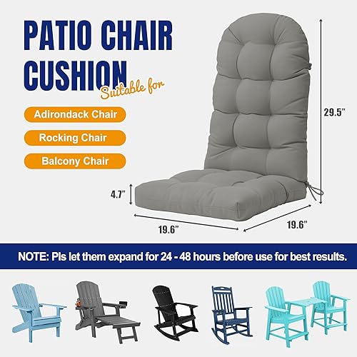 Miniatura 2 de YEFU Adirondack - Cojín para silla mecedora, respaldo alto, almohadilla gruesa para silla de patio para interiores y exteriores, 49 x 20 x 4.7